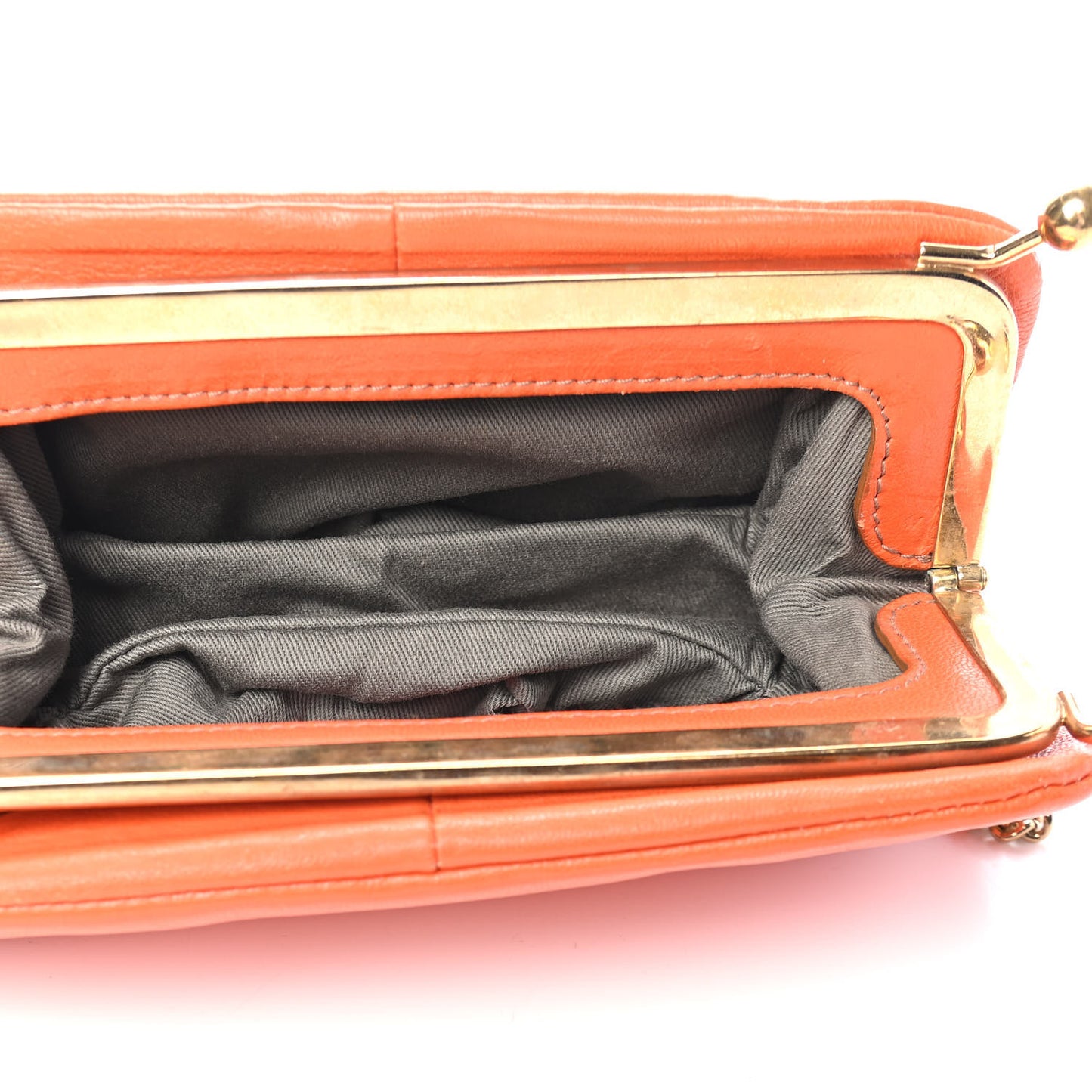 Vitello Frame Chain Wallet Orange
