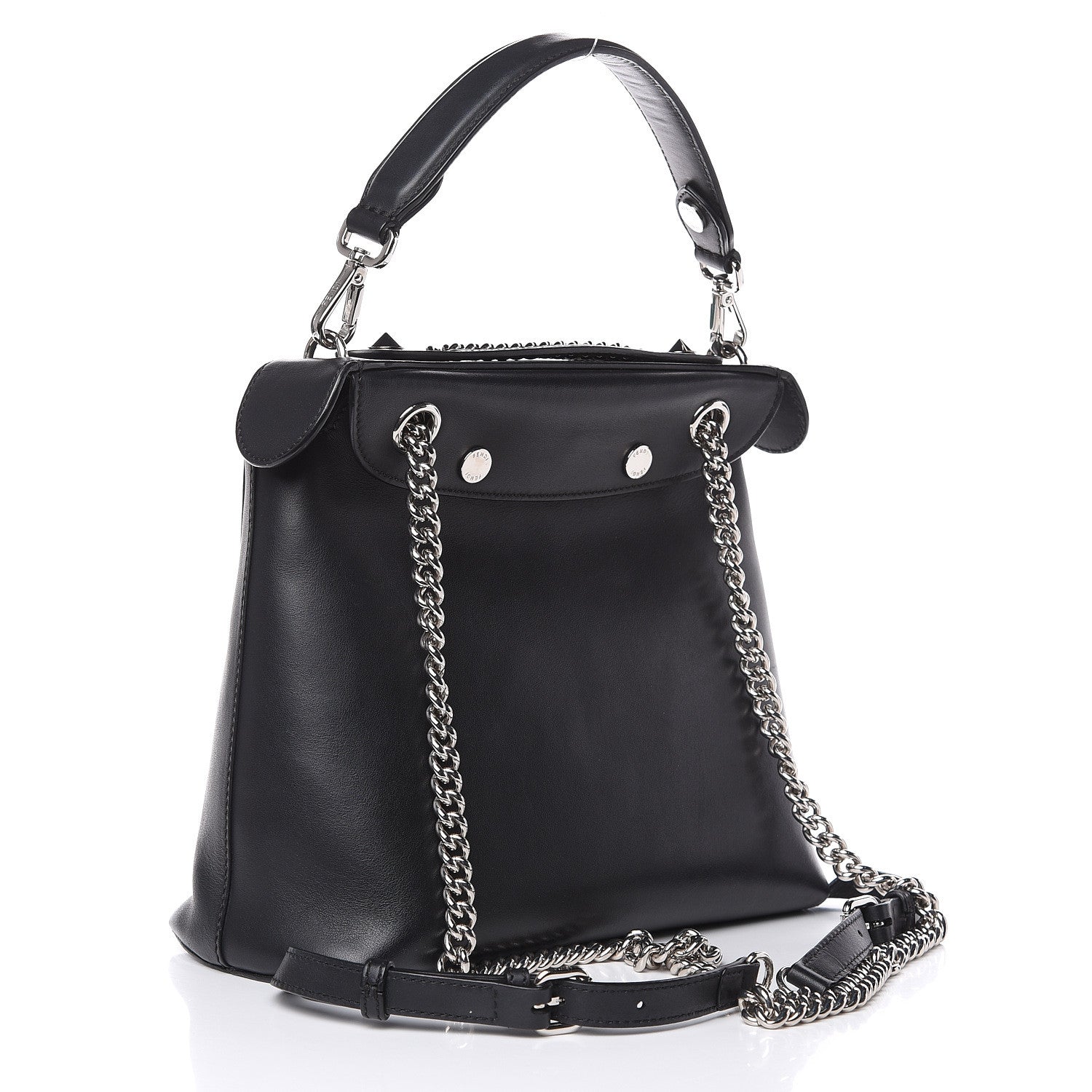 Fendi Vitello Century Opaco Large Back to School Backpack Black 3 of 11