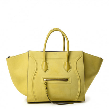 Celine Nubuck Medium Phantom Luggage Chartreuse 1 of 16