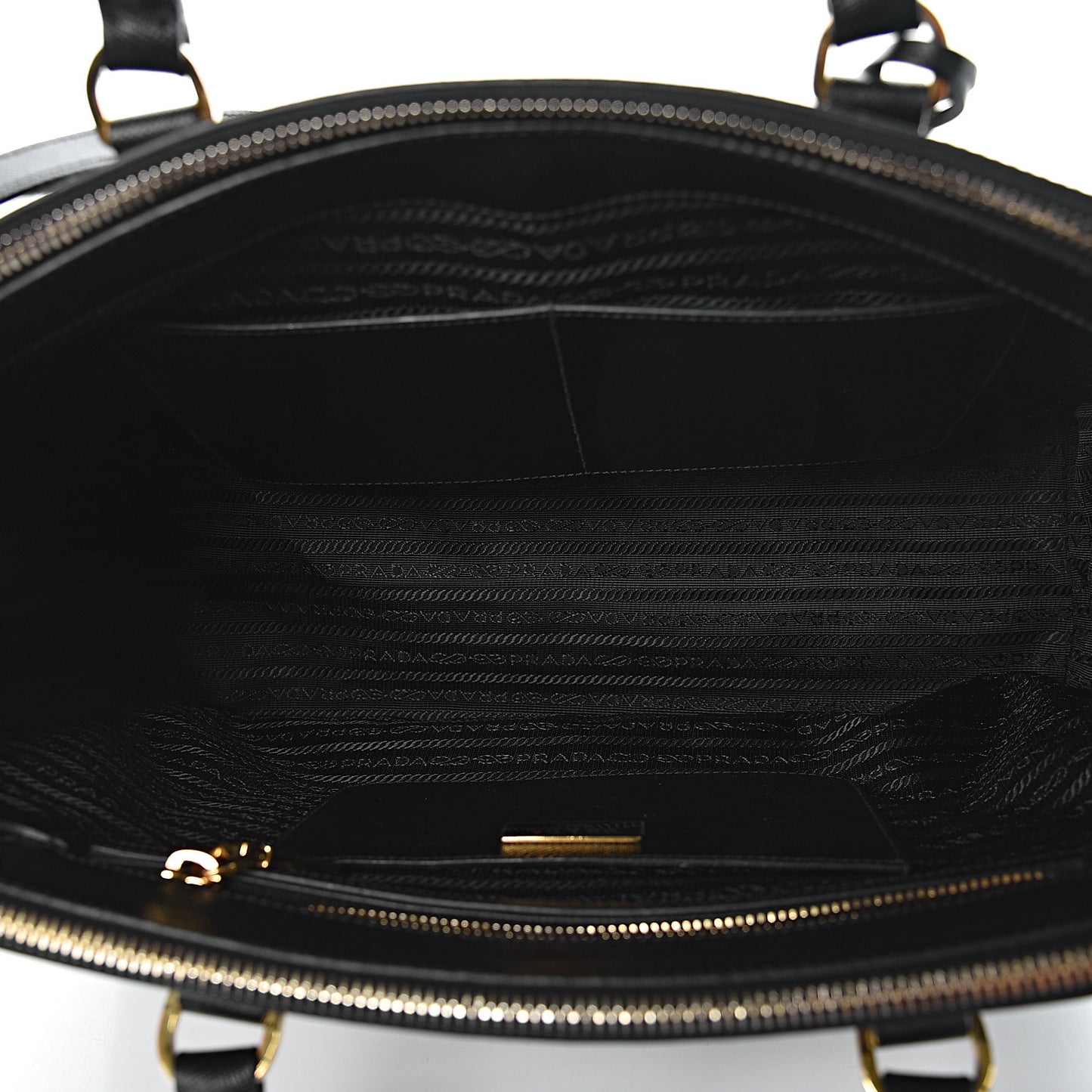 Saffiano Medium Galleria Double Zip Tote Black