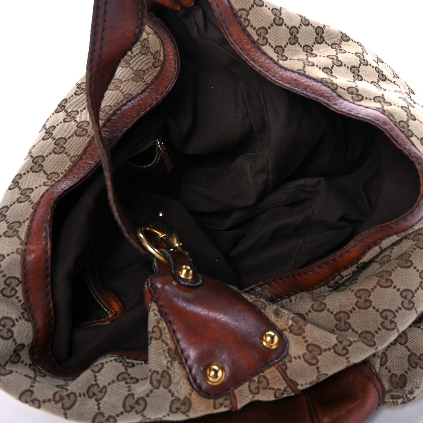 Monogram Studded Tote Dark Brown