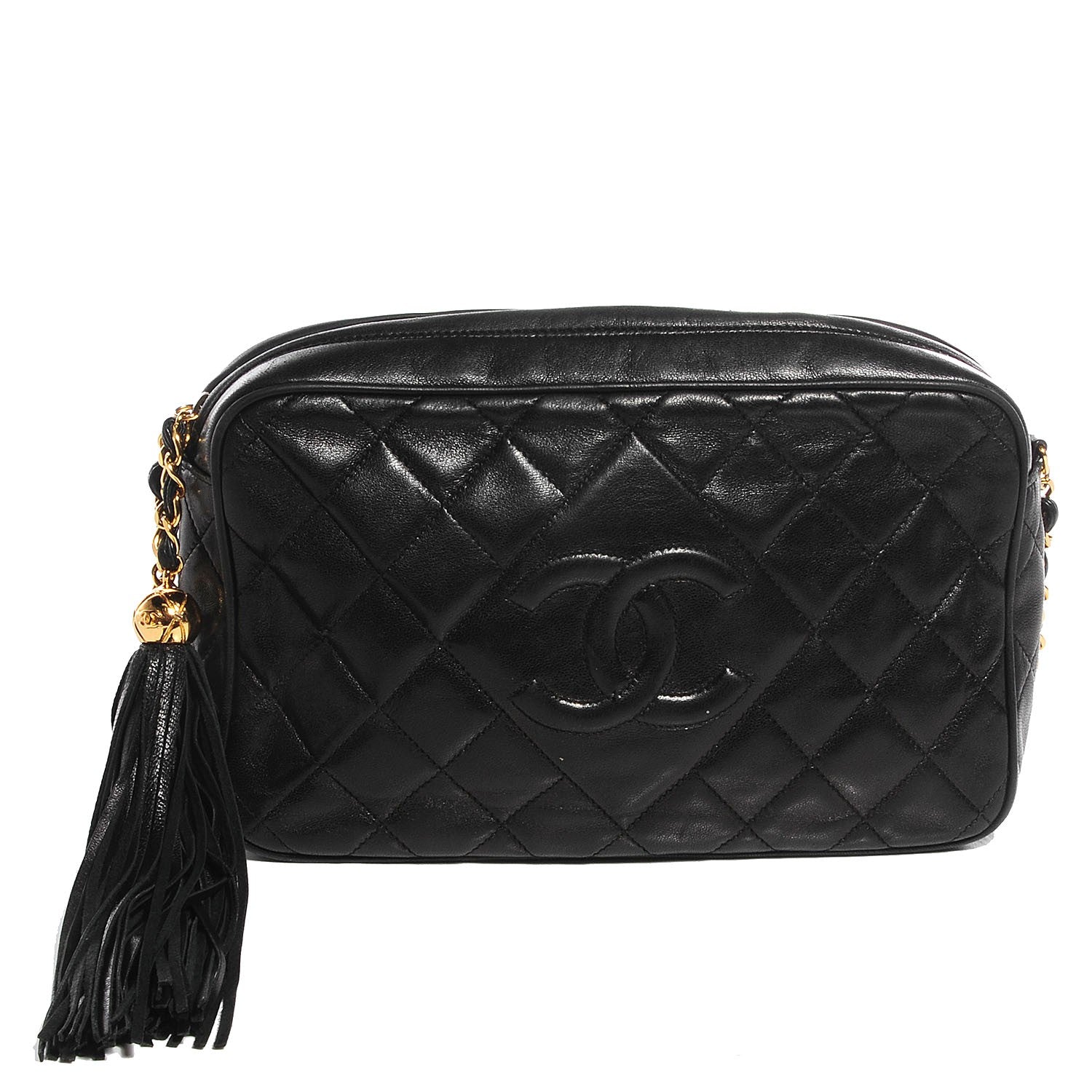 Chanel Lambskin Quilted Tassel Camera Case Black 1 of 8