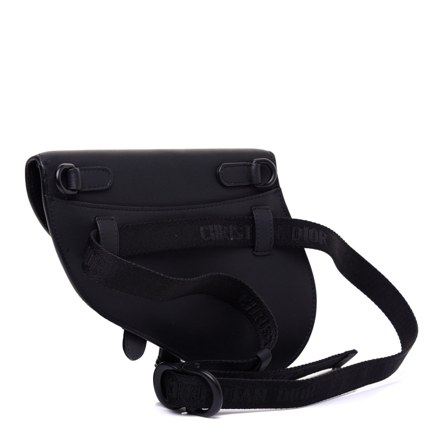 Ultra Matte Calfskin Saddle Belt Bag Black