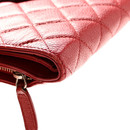 Chanel Caviar Quilted Zipped Pocket Wallet Red 18 of 20