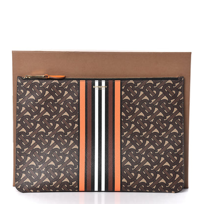 Burberry E-Canvas Monogram Stripe Zip Pouch Bridle Brown 8 of 8
