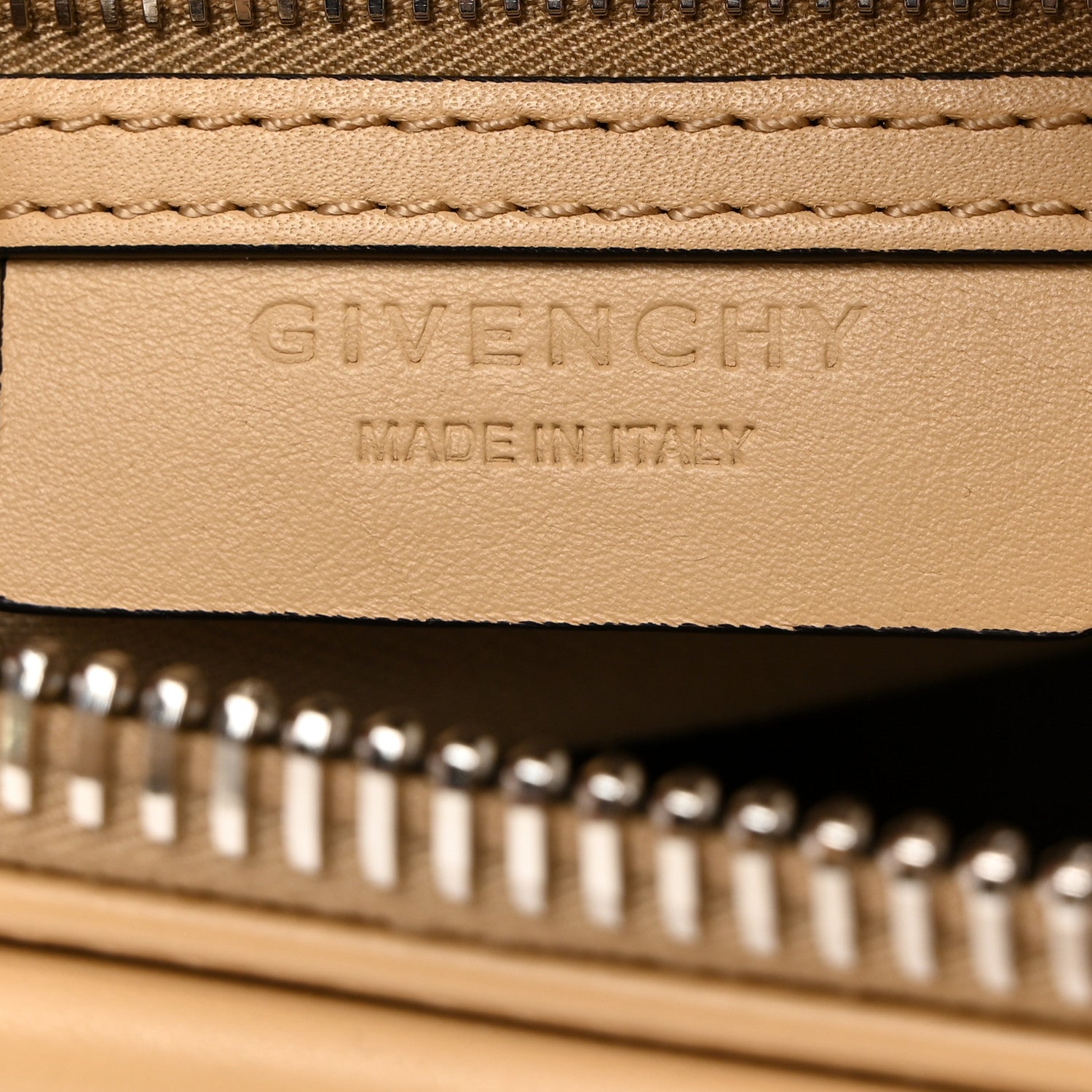 Givenchy Calfskin Embroidered Logo Small Antigona Beige Camel 6 of 11