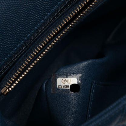 Chanel Caviar Lizard Quilted Small Coco Handle Flap Navy 8 of 8