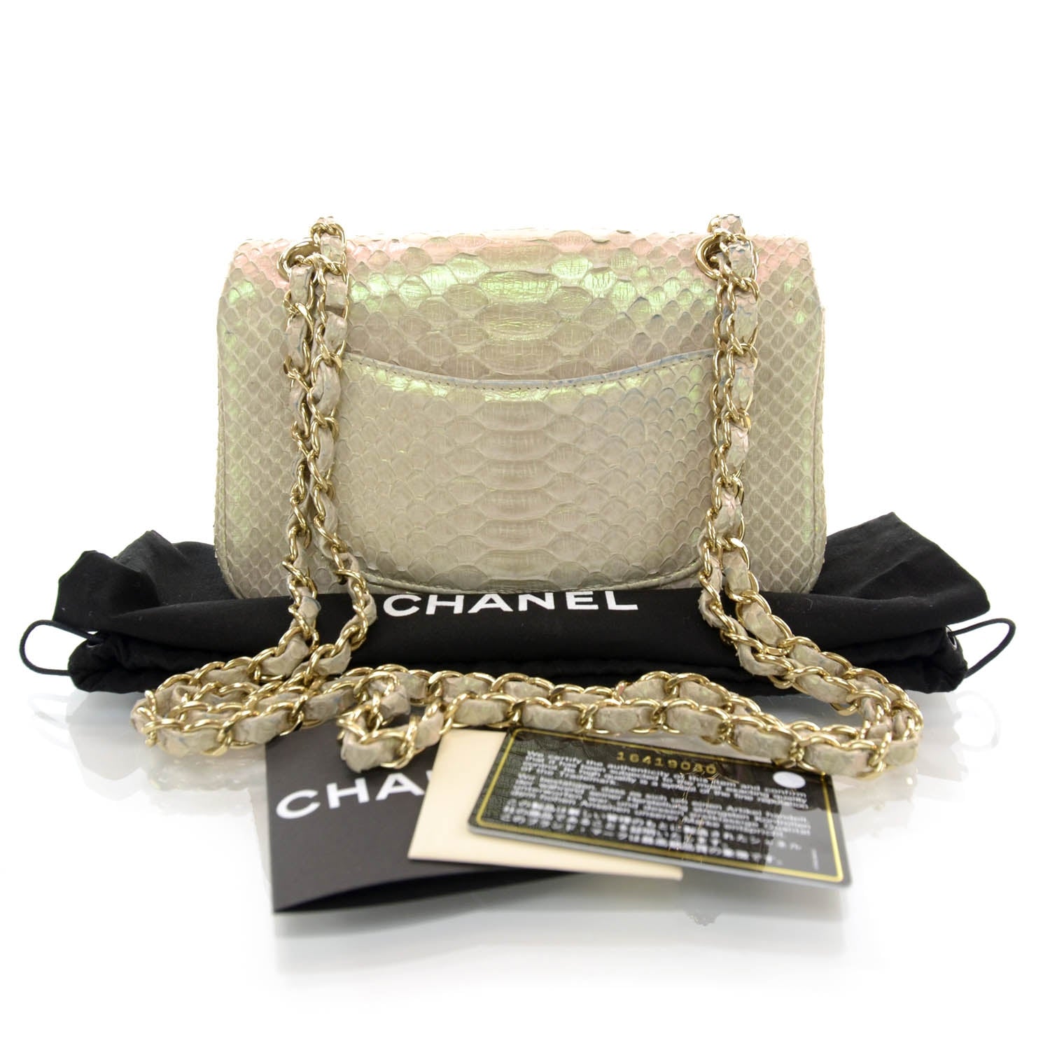 Chanel Iridescent Python Mini Flap 3 of 10