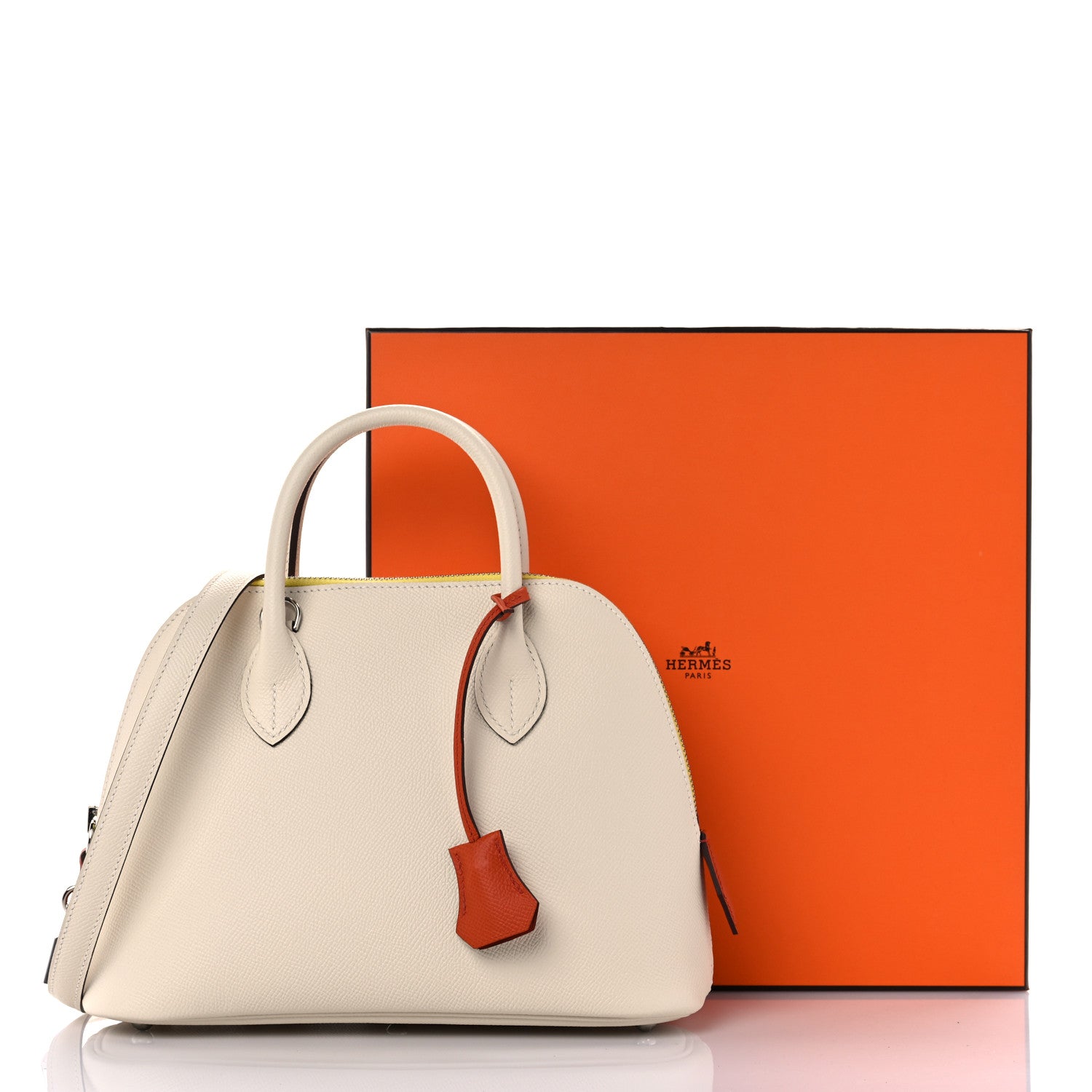 Hermes Epsom Tri-Color 1923 Bolide 25 Nata Terre Battue Jaune Citron 9 of 9