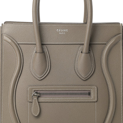 Celine Drummed Calfskin Micro Luggage Souris 8 of 14