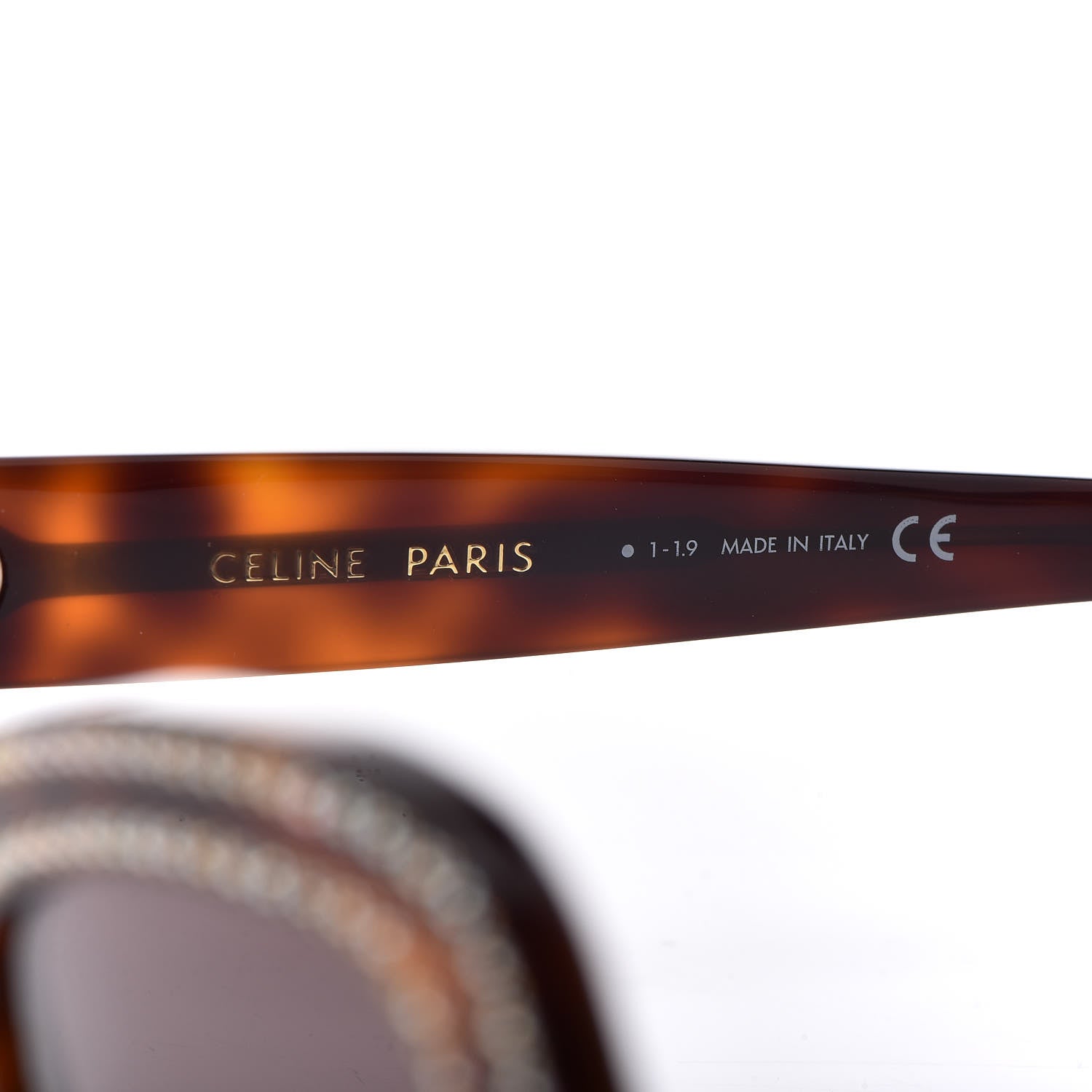 Celine Acetate Crystal Butterfly Sunglasses CL 4067IS Dark Havana 6 of 8