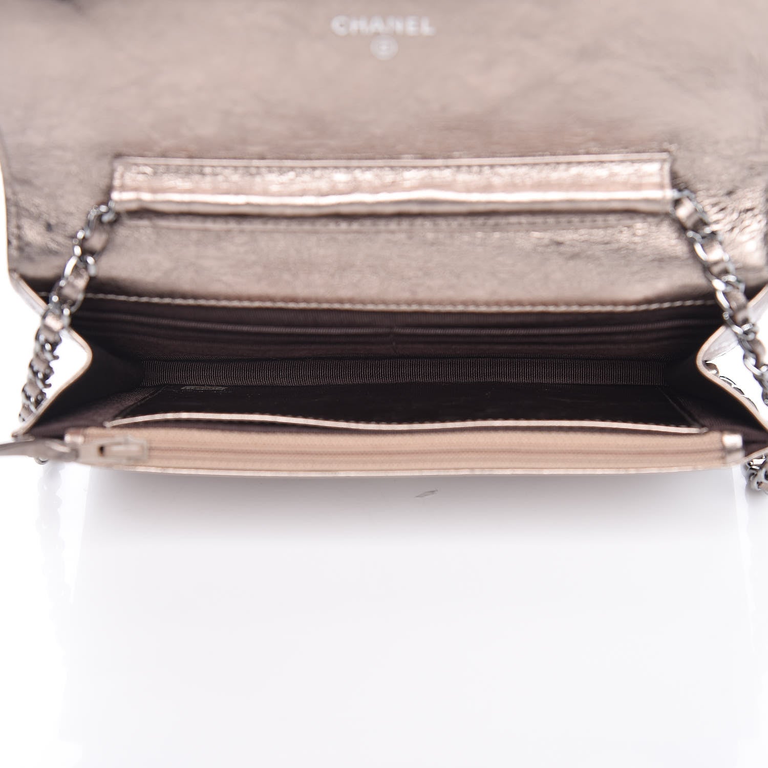 Chanel Metallic Aged Calfskin Quilted Reissue Wallet On Chain WOC Bronze 5 of 10