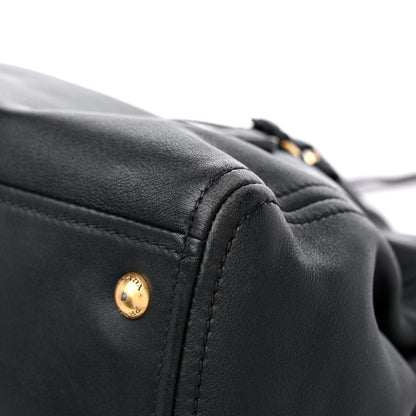Prada Soft Calfskin Double Zip Shoulder Bag Black 8 of 15