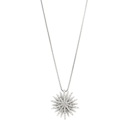 David Yurman Sterling Silver Diamond Medium Starburst Pendant Necklace 1 of 6