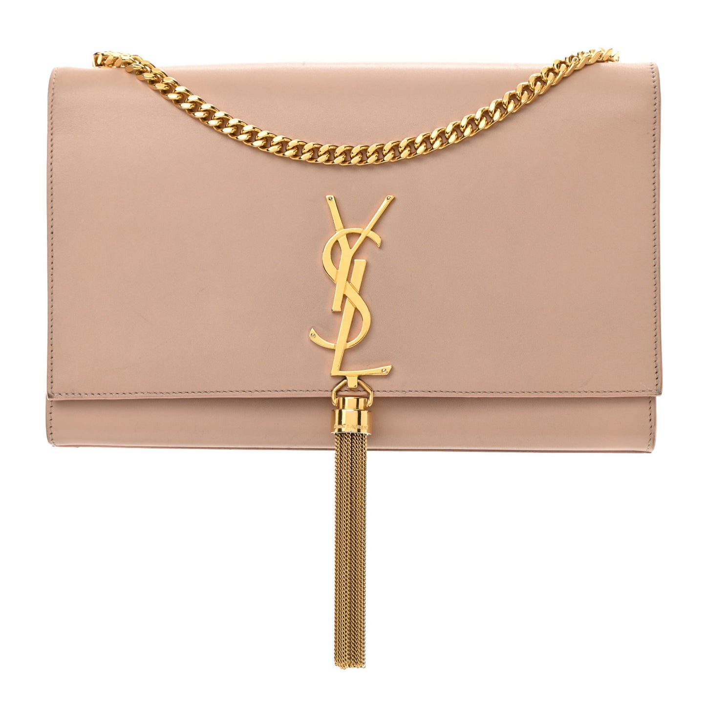 Smooth Calfskin Medium Classic Monogram Kate Tassel Satchel Pink