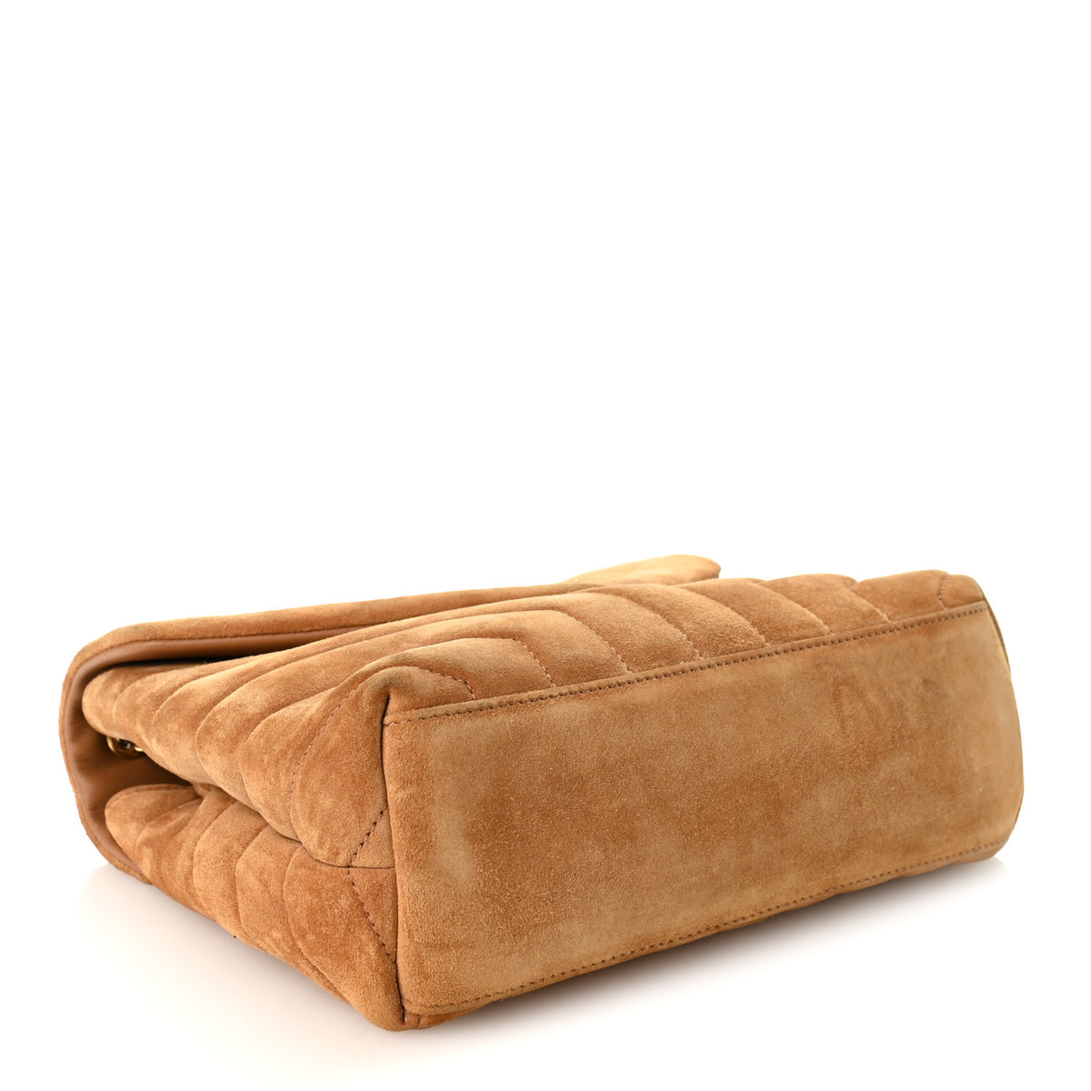 Suede Calfskin Y Quilted Monogram Small Loulou Chain Satchel Cinnamon