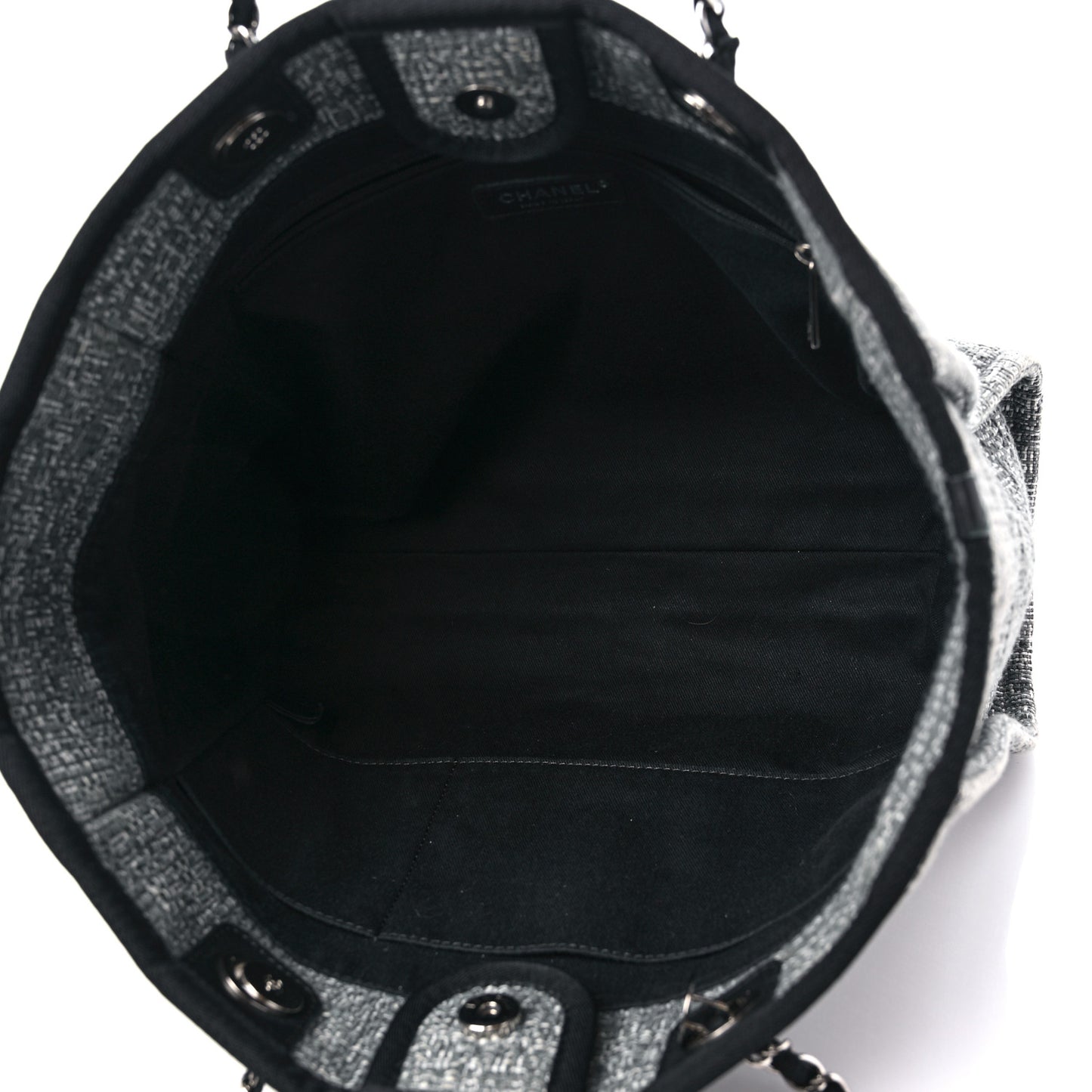 Straw Lurex Small Deauville Tote Charcoal