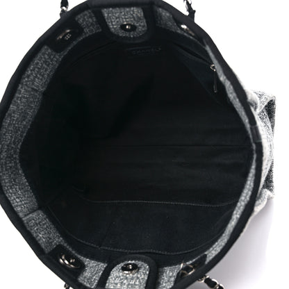 Chanel Straw Lurex Small Deauville Tote Charcoal 5 of 11