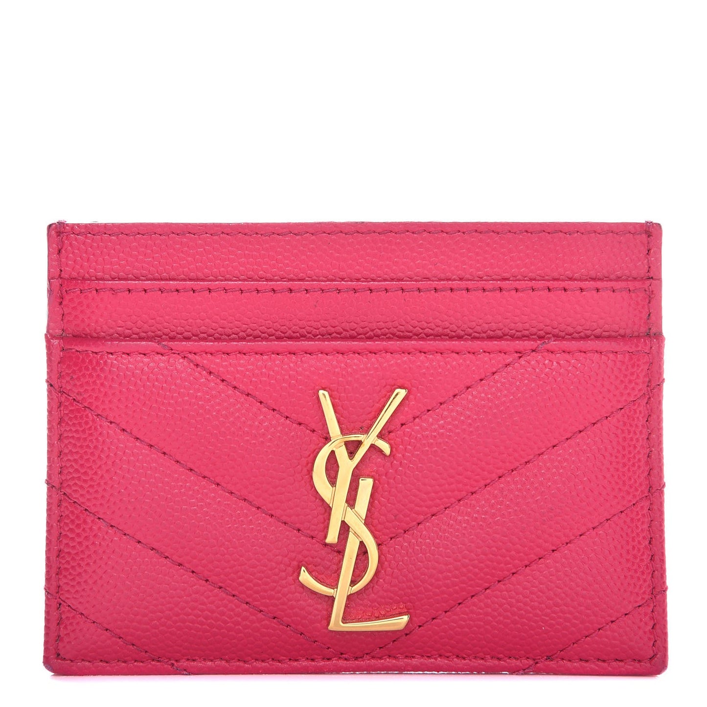 Grain De Poudre Matelasse Chevron Monogram Credit Card Case Bubblegum