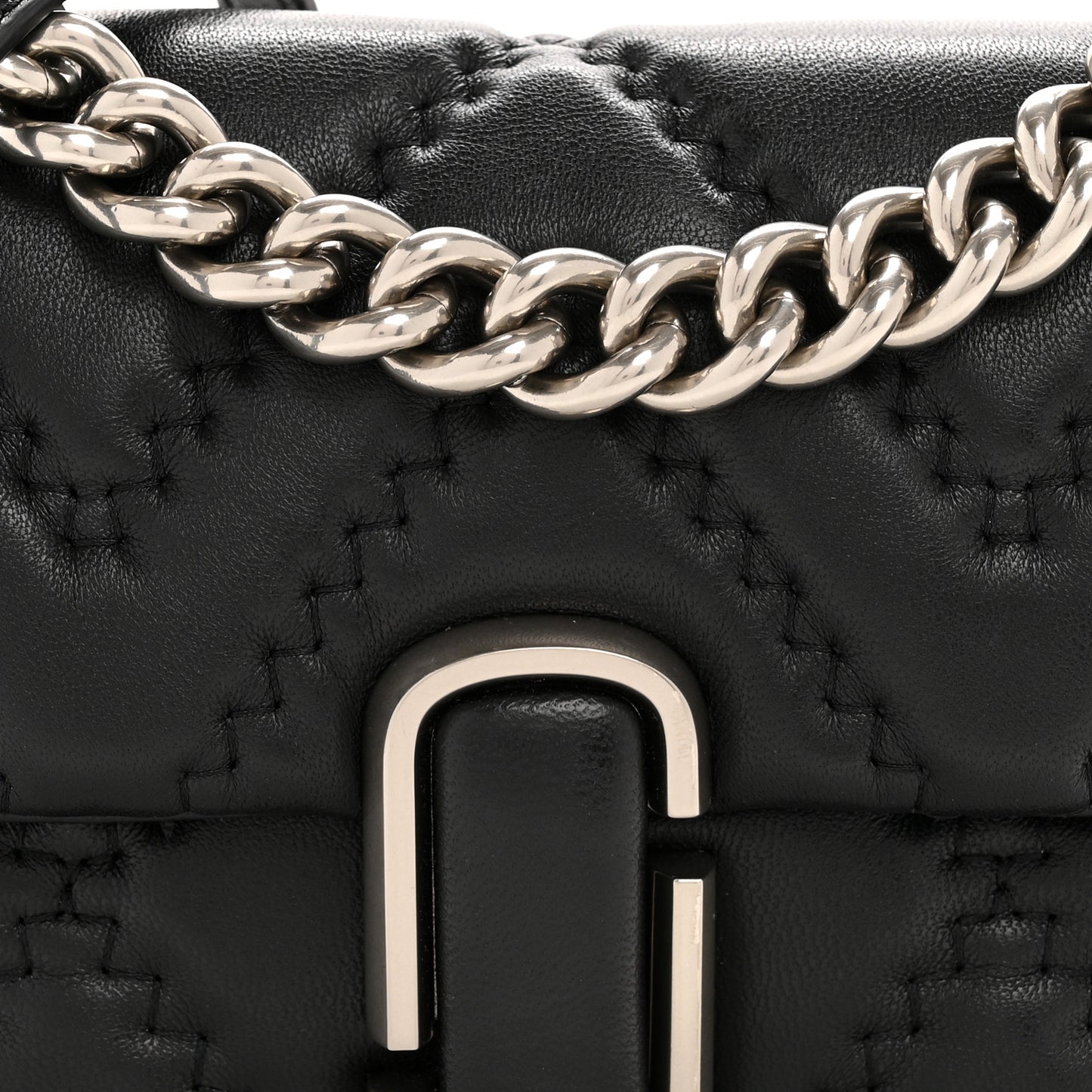 Calfskin Quilted J Marc Shoulder Bag Black