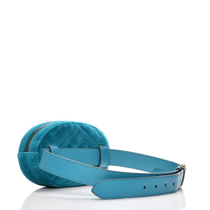 Gucci Velvet Matelasse GG Marmont Belt Bag 85 34 Pavone Cyan 3 of 8