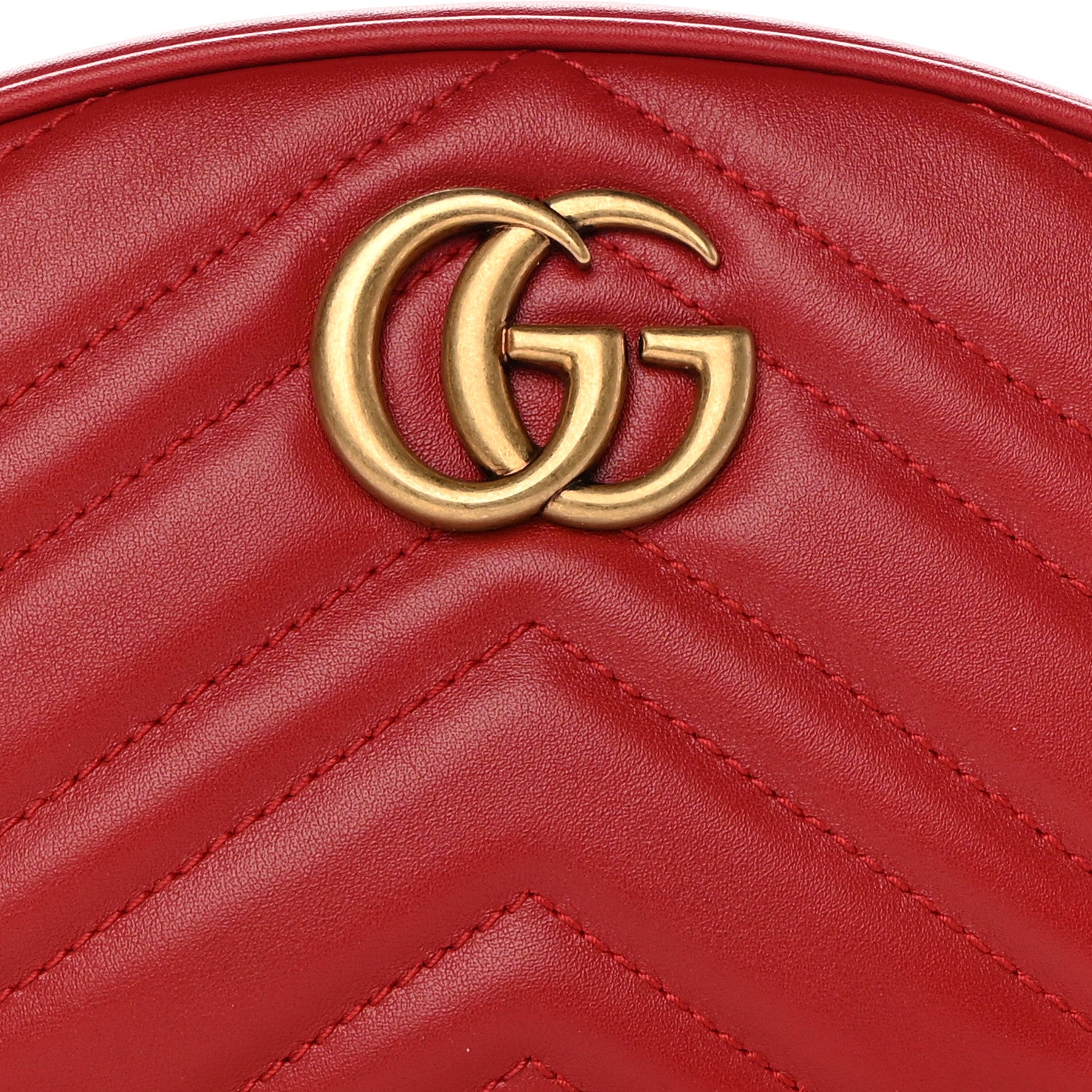 Gucci Calfskin Matelasse GG Marmont Belt Bag 85 34 Hibiscus Red 11 of 12