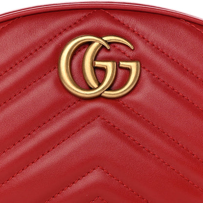 Gucci Calfskin Matelasse GG Marmont Belt Bag 85 34 Hibiscus Red 11 of 12