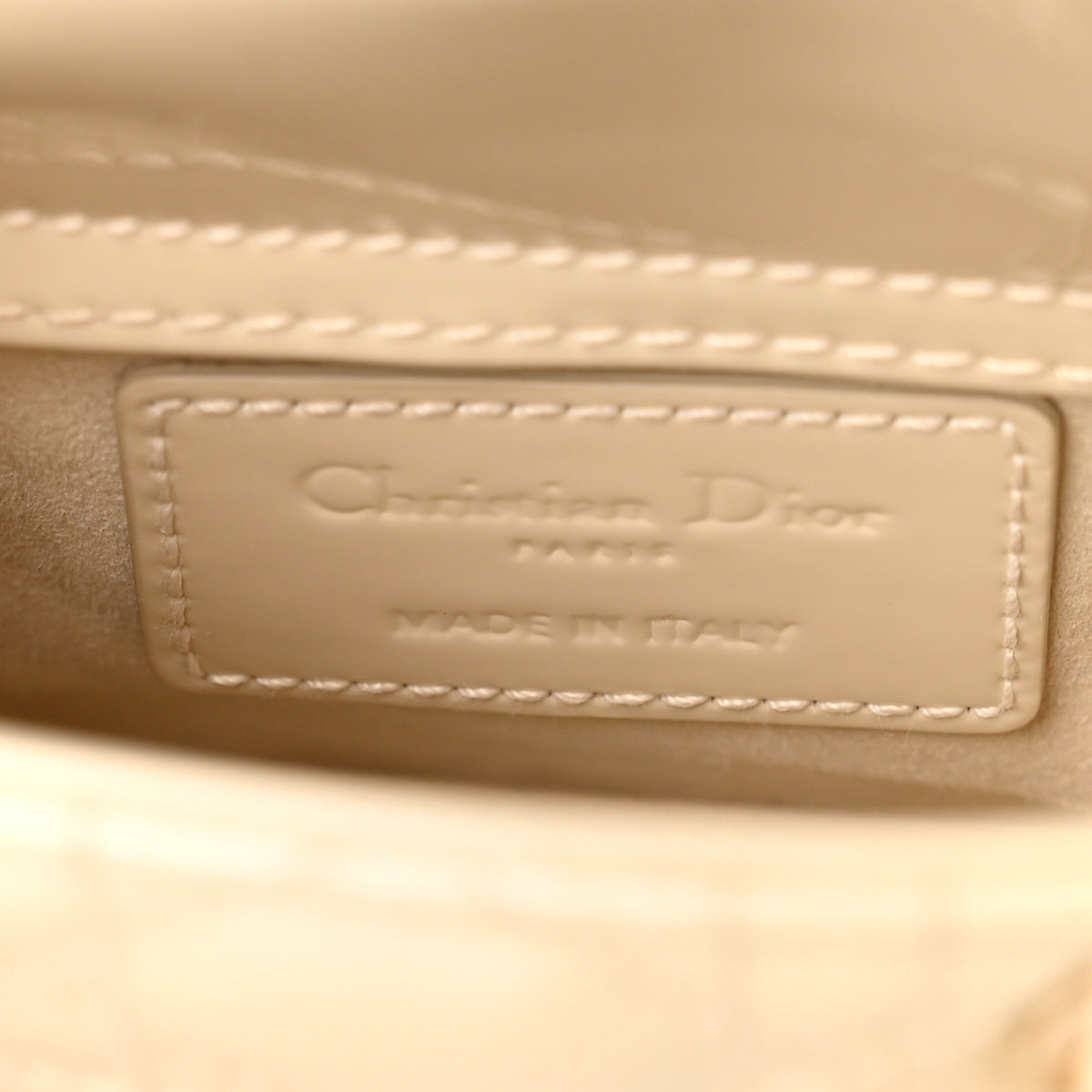Patent Cannage Micro Lady Dior White
