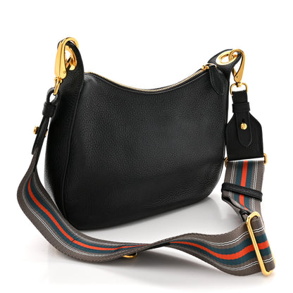 Prada Vitello Phenix Zippered Messenger Hobo Black 3 of 11