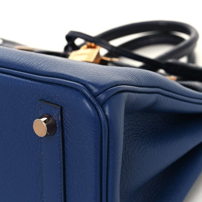 Hermes Taurillon Novillo Matte Alligator Birkin Touch 25 Bleu Saphir Marine 9 of 12