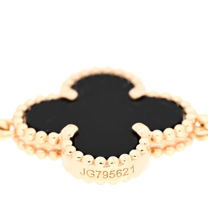 Van Cleef & Arpels 18K Yellow Gold Black Onyx 5 Motifs Vintage Alhambra Bracelet 4 of 6