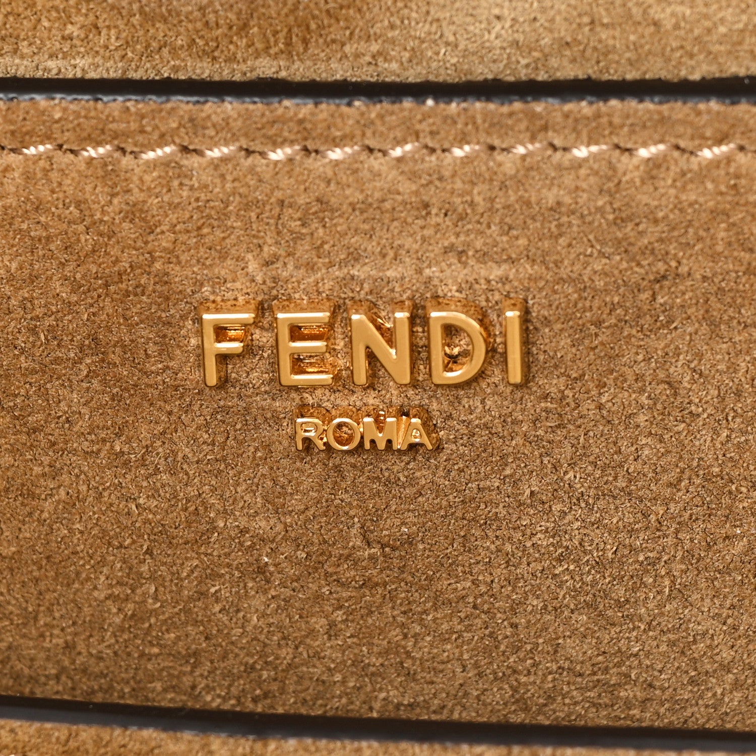 Fendi Shearling Suede Large Soft Peekaboo Beige 6 of 9
