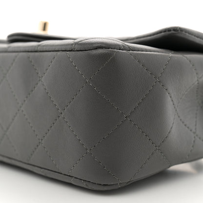 Chanel Lambskin Quilted Mini Rectangular Flap Dark Grey 10 of 11