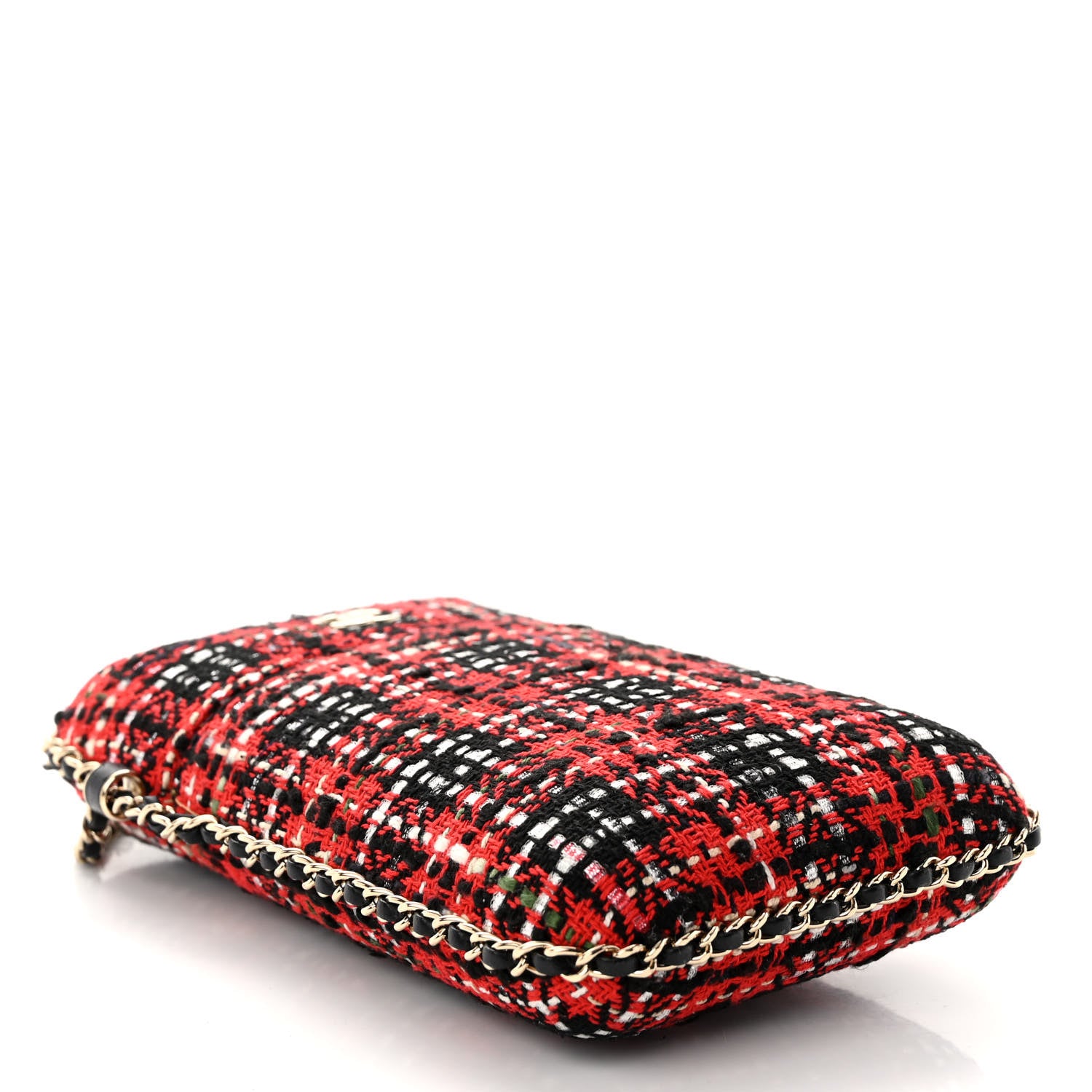 Chanel Tweed Chain Around Phone Holder Red Multicolor 4 of 9