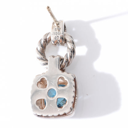 David Yurman Sterling Silver London Blue Topaz Cushion Earrings 5 of 5
