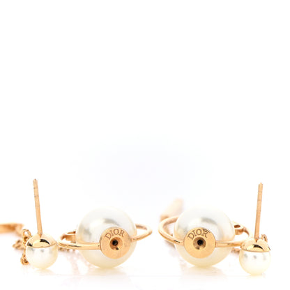 Christian Dior Pearl Tribales Dangle Chain Earrings Gold 3 of 6