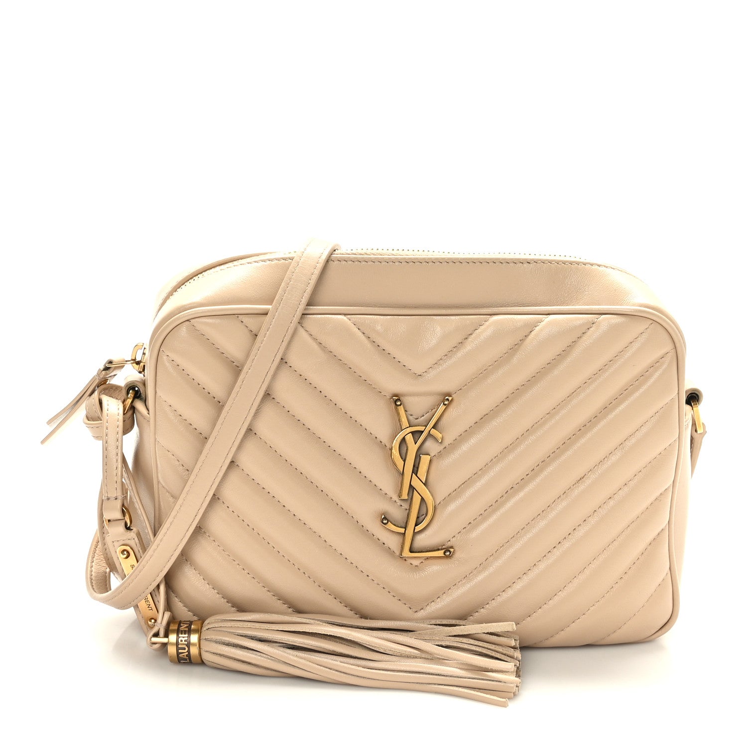Saint Laurent Calfskin Matelasse Monogram Lou Camera Bag Nude Powder 1 of 9