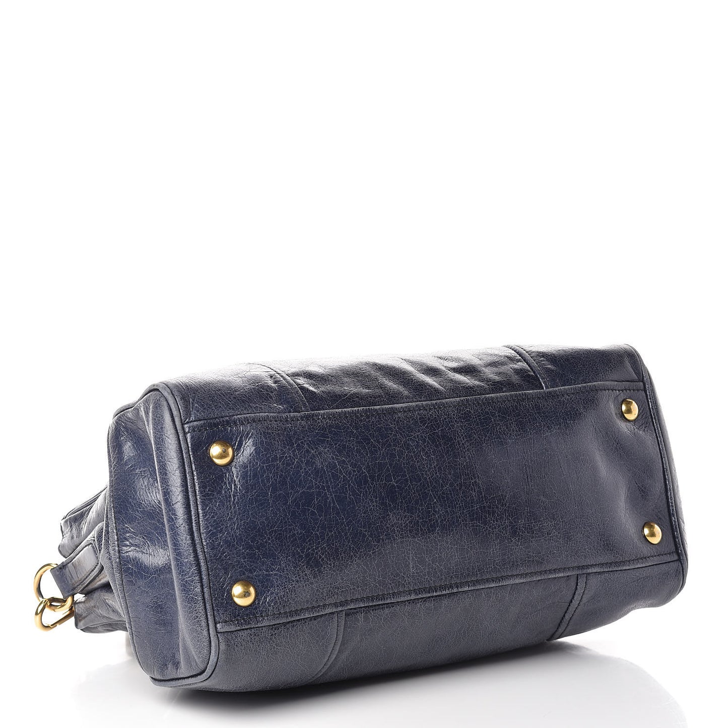 Vitello Shine Top Handle Satchel Bleuette