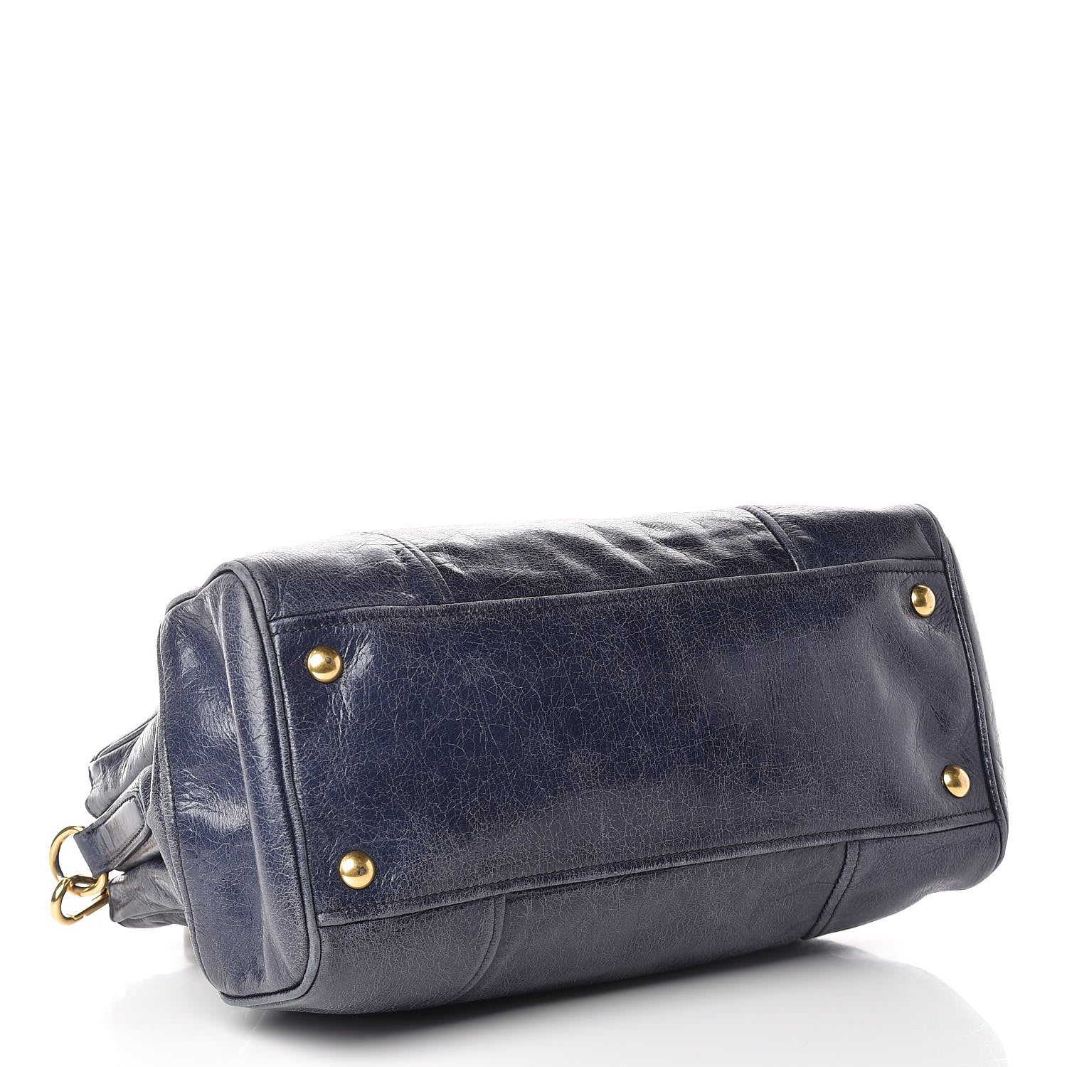 Miu Miu Vitello Shine Top Handle Satchel Bleuette 4 of 15