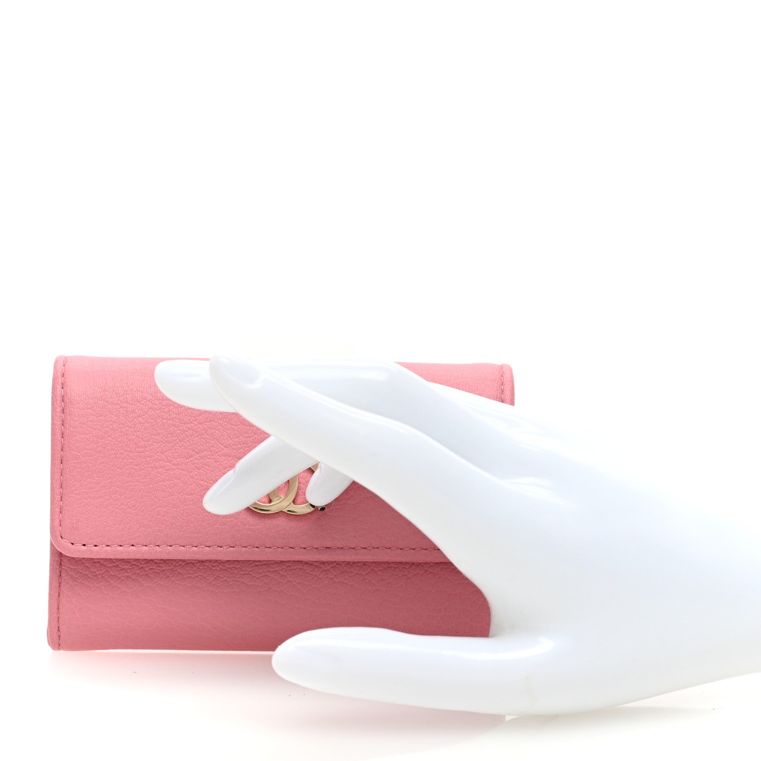 Chanel Goatskin Camellia CC Flap Card Holder Pink Black 2 of 8