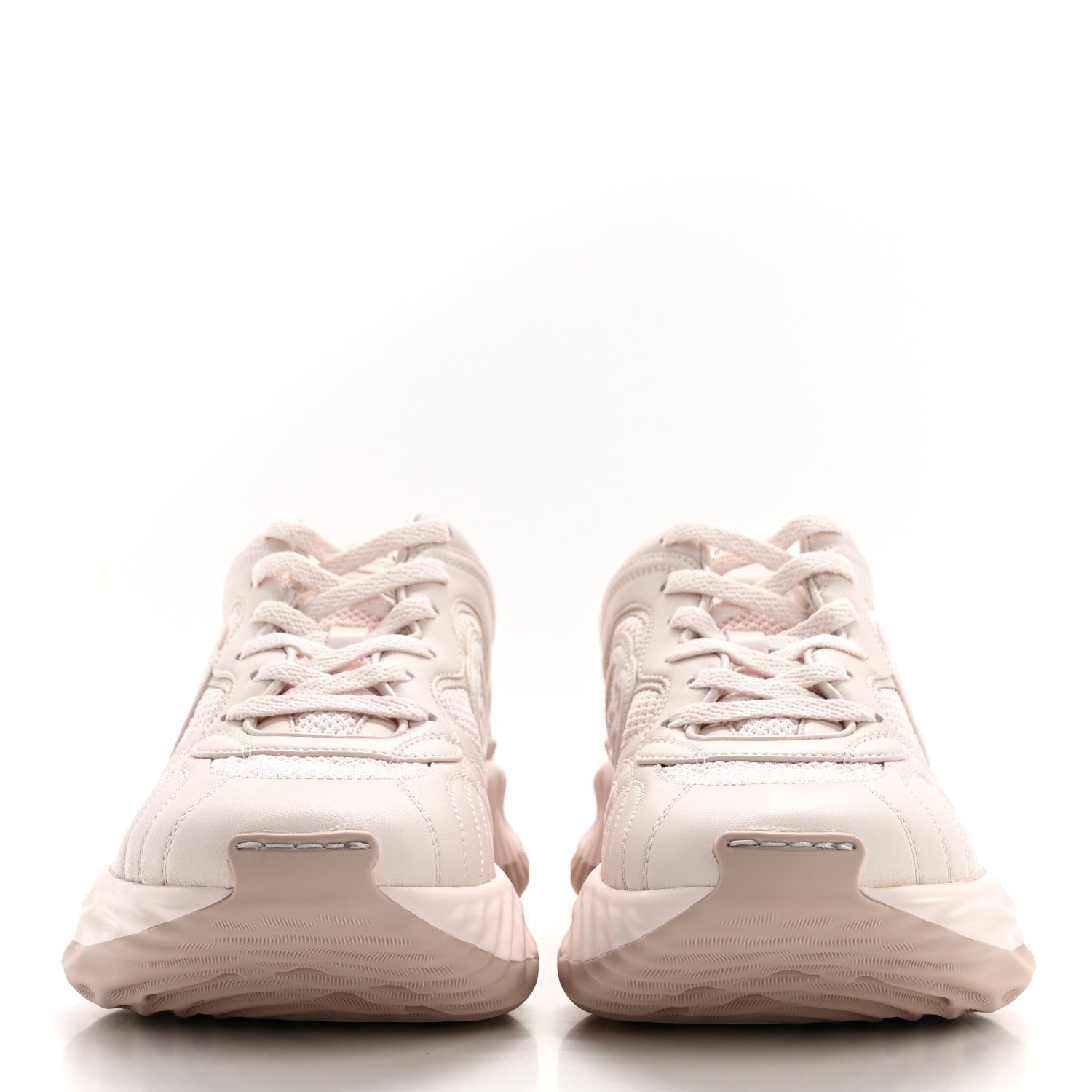 Gucci Calfskin Interlocking G Ripple Womens Platform Sneakers 38 Light Pink 2 of 8