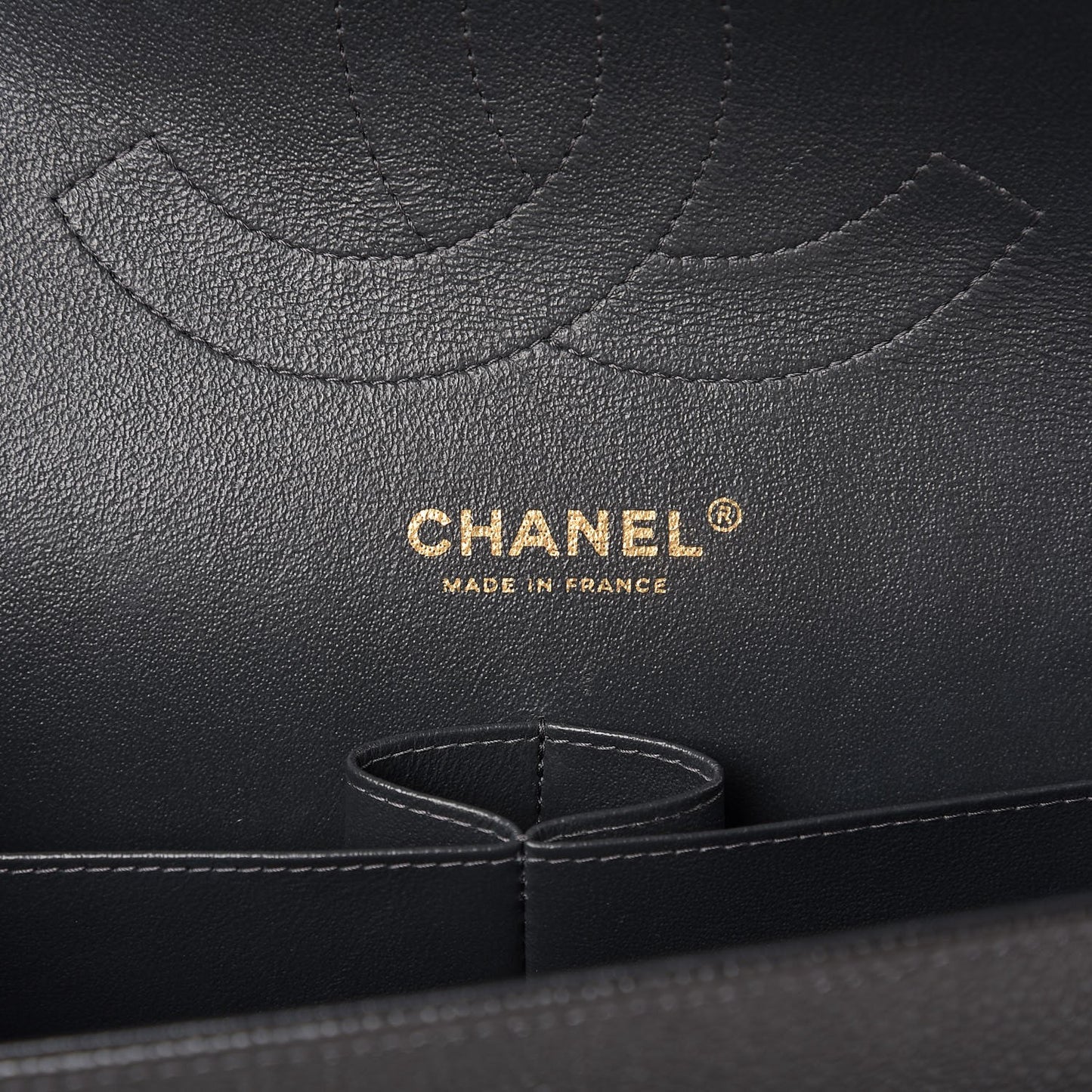 Metallic Caviar Quilted Jumbo Double Flap Dark Grey