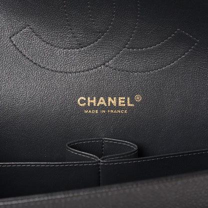 Chanel Metallic Caviar Quilted Jumbo Double Flap Dark Grey 6 of 9