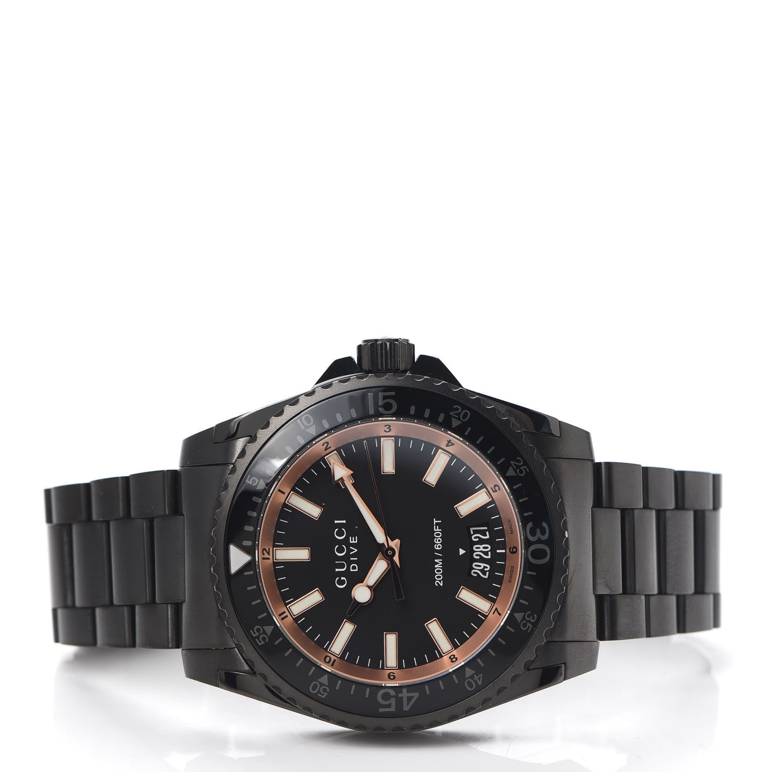 Gucci PVD Stainless Steel 45mm Dive Quartz Watch Black 2 of 5