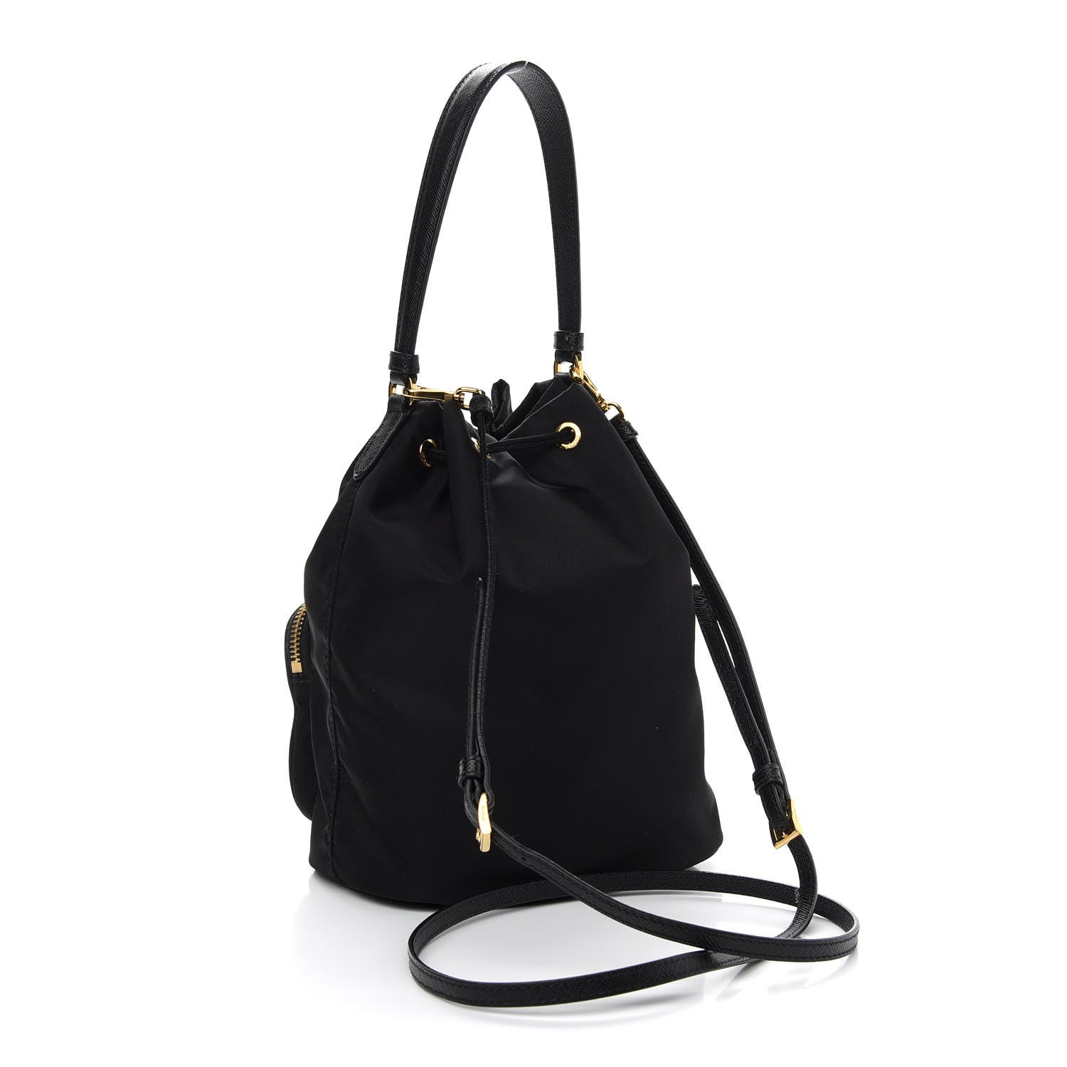 Prada Re-Nylon Duet Drawstring Shoulder Bag Black 3 of 12