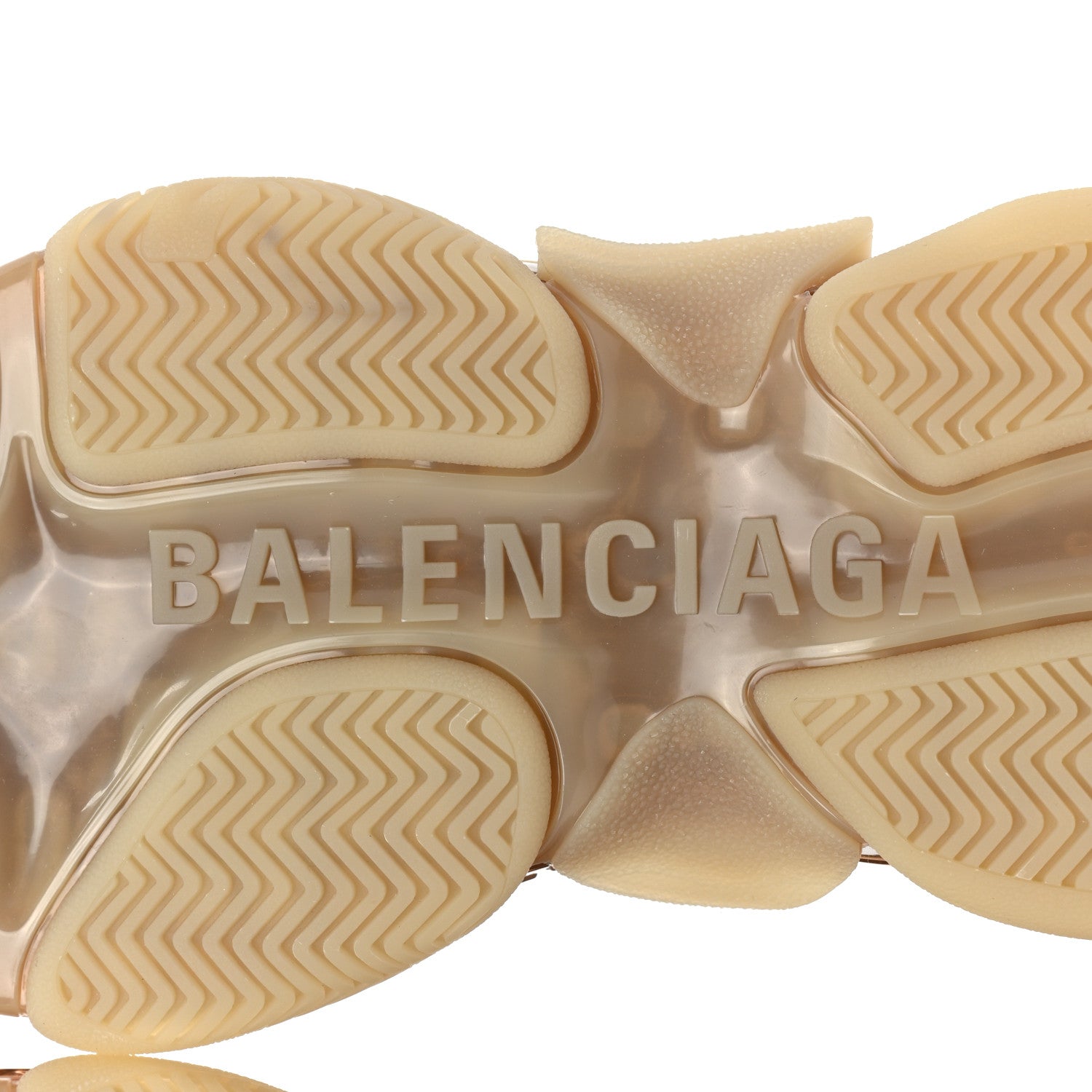 Balenciaga Fabric Mesh Clear Sole Womens Triple S Sneakers 36 Beige 7 of 8