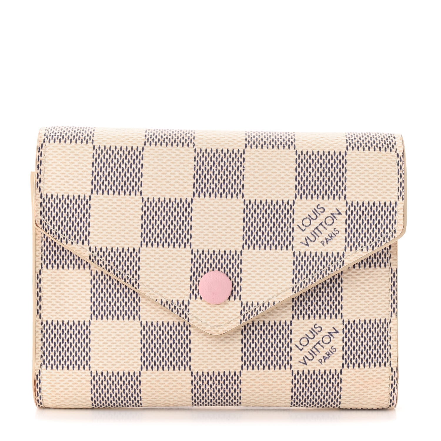Louis Vuitton Damier Azur Victorine Wallet Rose Ballerine 1 of 13