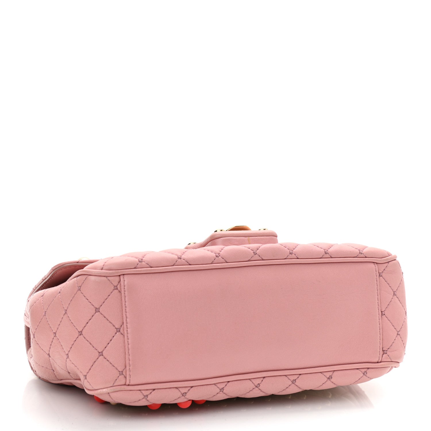 Dolce & Gabbana Lambskin Watersnake Embellished Lucia Shoulder Bag Rosa 4 of 9