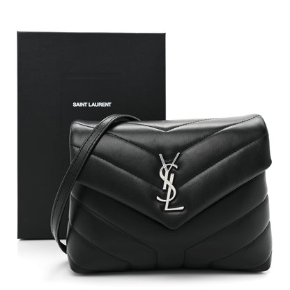 Saint Laurent Calfskin Y Quilted Monogram Toy Loulou Crossbody Bag Black 11 of 11