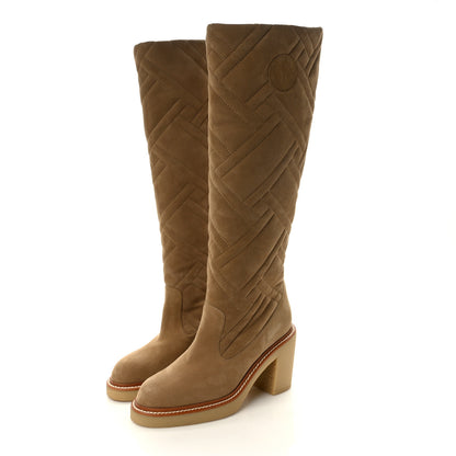 Hermes Suede Goatskin Quilted Fjord Boots 36.5 Beige Gobi 3 of 7